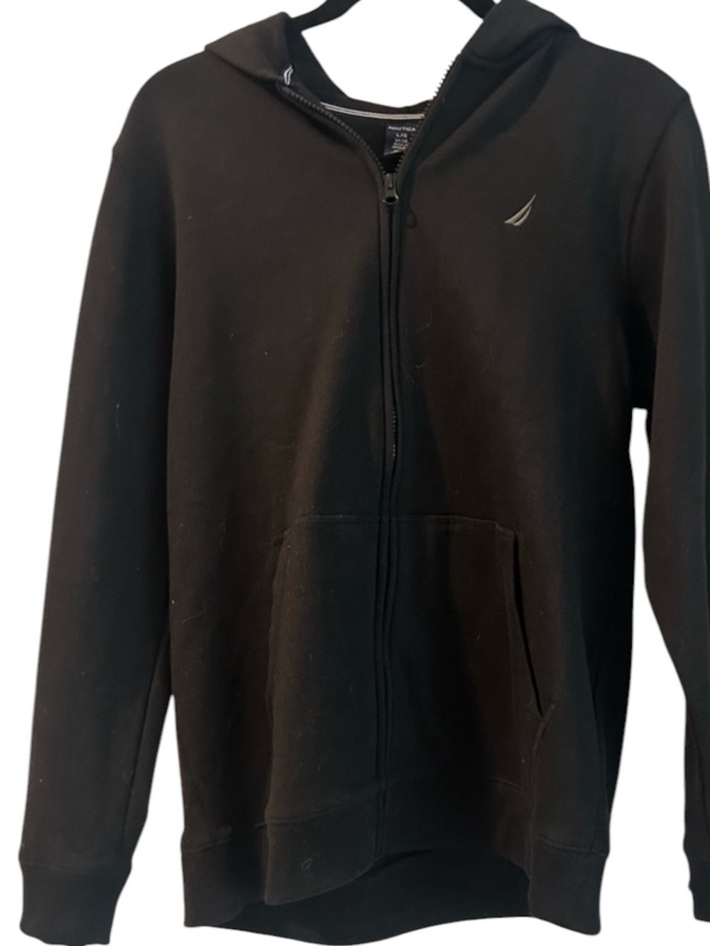 NWT Nautica Women’s Black Zip-Up Sweater With Pockets Size Large 14/16